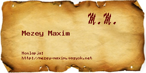 Mezey Maxim névjegykártya